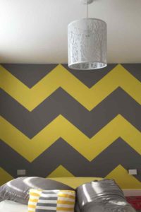 K and M Decorating Chevron Pattern Wallpaper Almost Finished