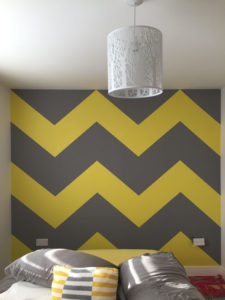 K and M Decorating Chevron Painted Bedroom